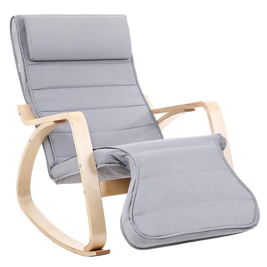 Chaise berçante avec repose-pieds de style suédois - Chaise inclinable  réglable -... | bol.com