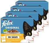 Felix Original in Saus - Kattenvoer Natvoer - Gevogelte Selectie - 48 x 85 g