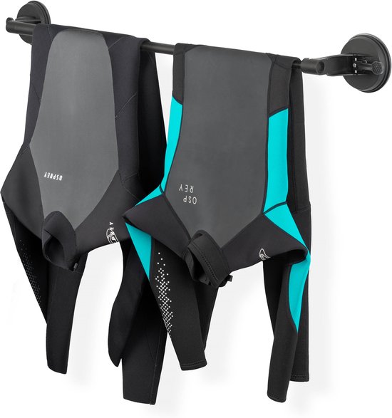 Cintre à ventouse Osprey pour combinaisons – Cintre extensible jusqu'à 106 cm – Avec ventouses – Charge maximale : 15 kg – Pour 2 Combinaisons – Antirouille et portable