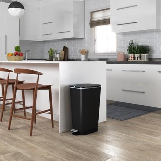 Kis Chic Bin Pedaalemmer - 50L - Zwart - Maat L - 29 x 60,5 x 44,5 cm