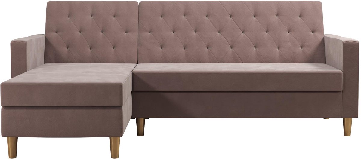 Liberty-Slaapbank - Chaise Longue - Roze Stof