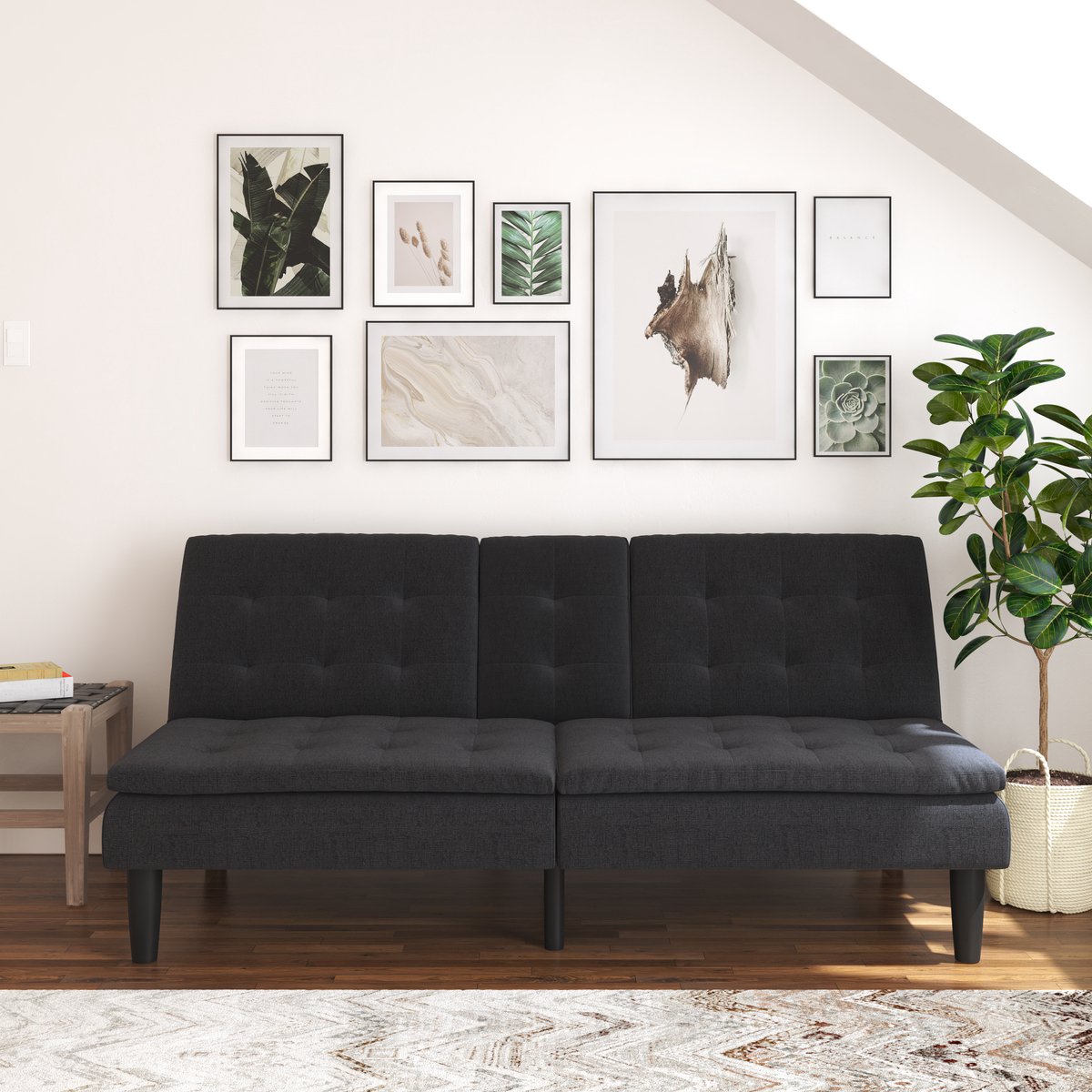 Notio Living MAINE Slaapbank met Relaxfunctie - Antraciet Stof - 190 cm