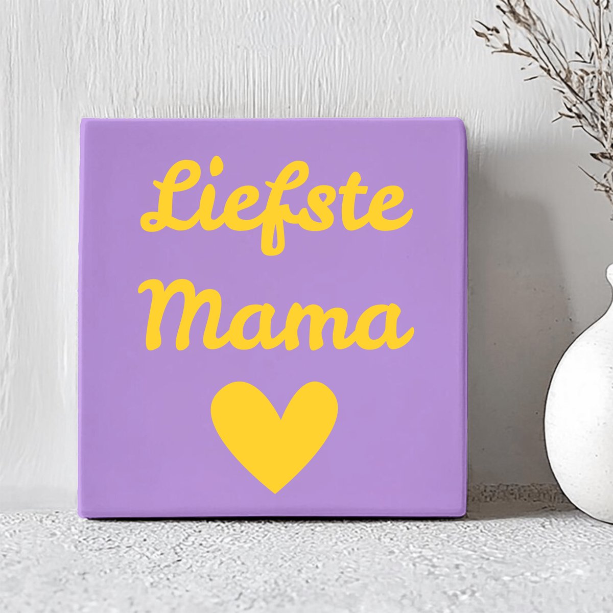 Printazzy - Tegeltjes met Tekst - Liefste Mama - Moederdag Cadeautje - Decoratie Woonkamer - Onderzetters voor Glazen - Decoratieve Accessoires - Lila