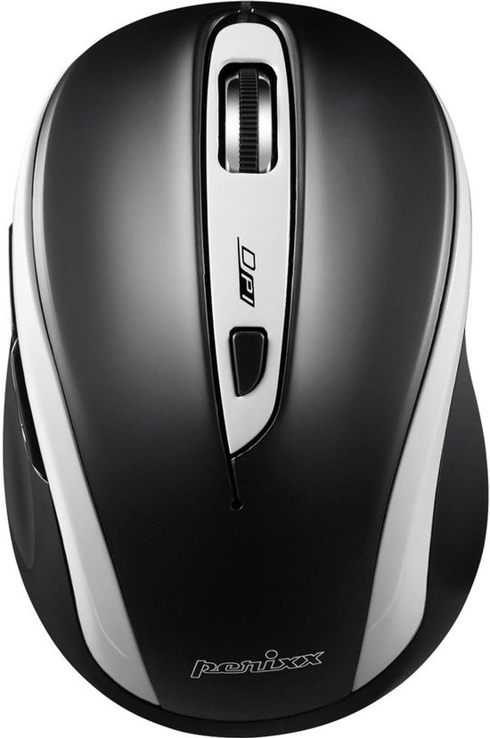 Perixx PERIMICE-721 WB Ergonomische muis Radiografisch Wit-zwart 5 Toetsen