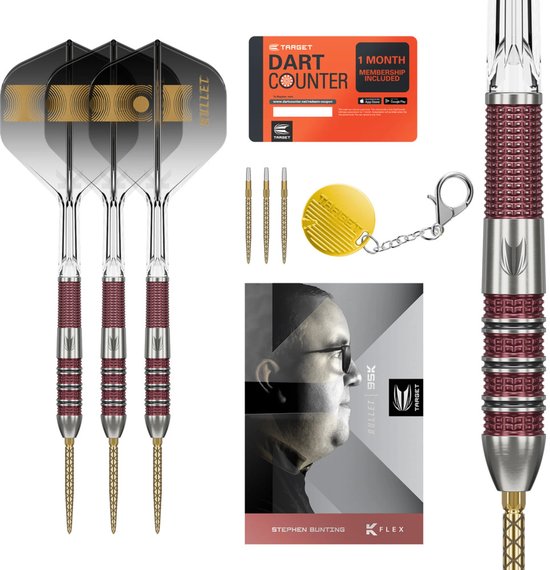 Target Stephen Bunting 95K 95% Swiss Point steeltip dartpijlen - 22 gram van Target — afbeelding 3