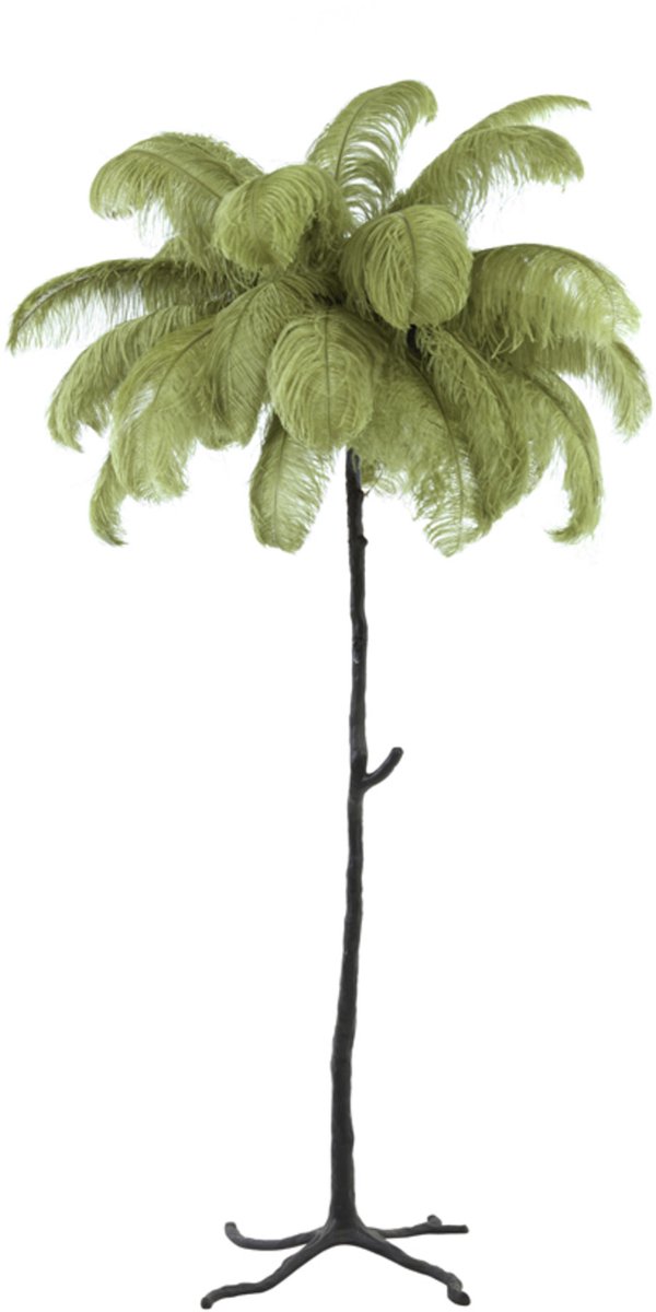 Bol.com Light & Living Vloerlamp Feather - Olijfgroen aanbieding