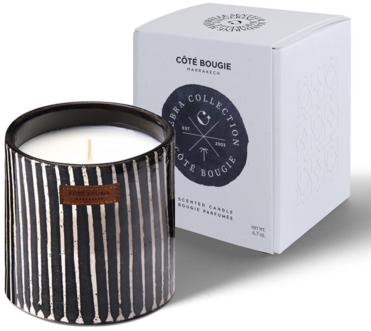 Côté Bougie geurkaars Zebre - Mandarine/majorelle Small
