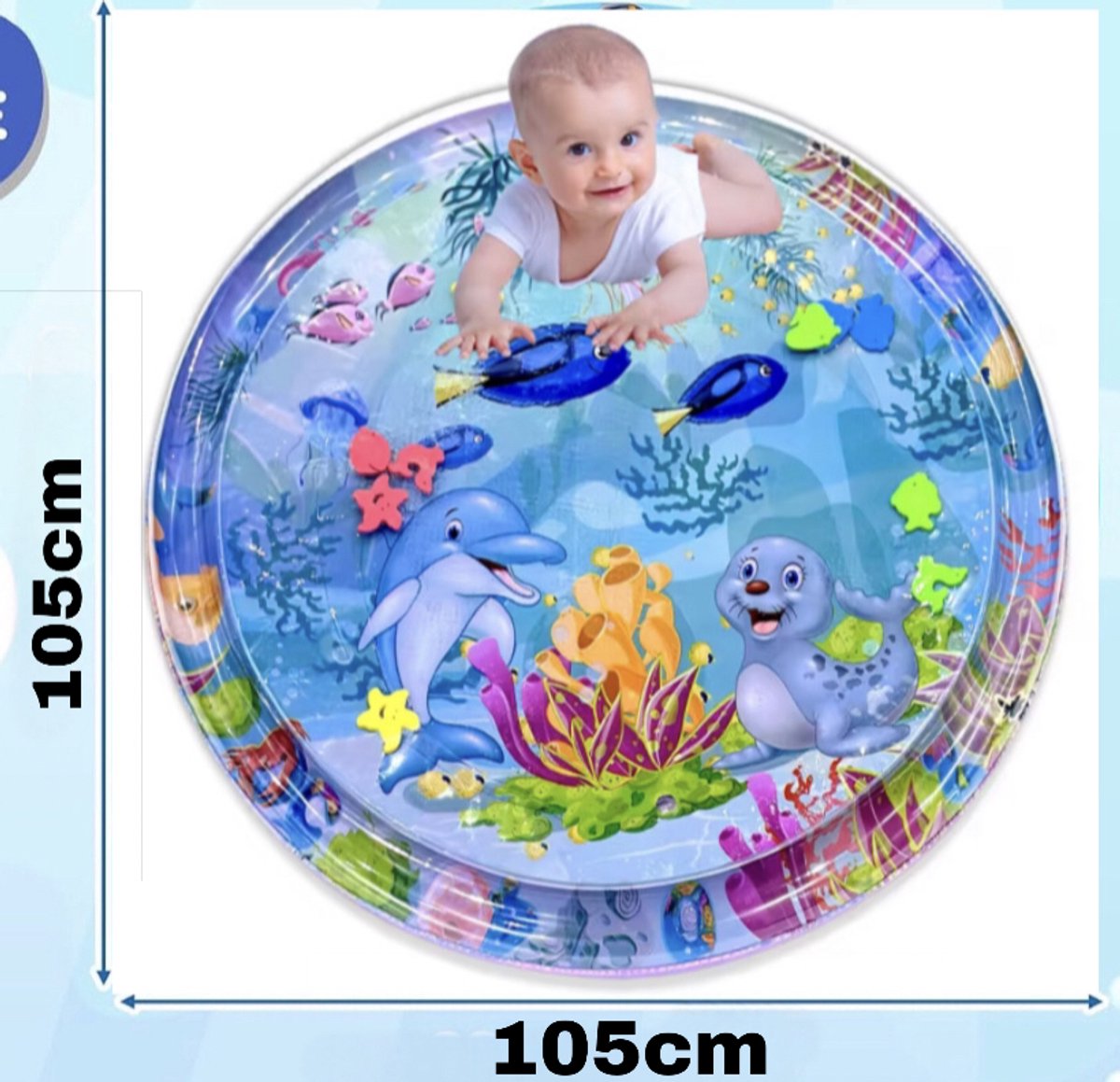 XXL Waterspeelmat - Met geluid - Speelmat - Opblaasbaar baby water speelmat - Speelkleed - Waterspeelgoed - Baby speelgoed 0 jaar - Kraamcadeau - Kinderspeelgoed - Tummy Time - Baby Gym thumbnail 2