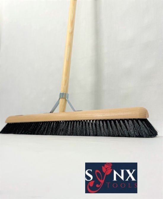 Synx Tools Paardenhaar 60cm + Vloertrekker Kunststof 45cm met Steel 150cm - Zaalveger - Vloerreiniger - Natuurrubber - Zachte binnenbezem met steel 150cm van Synx Tools — afbeelding 3