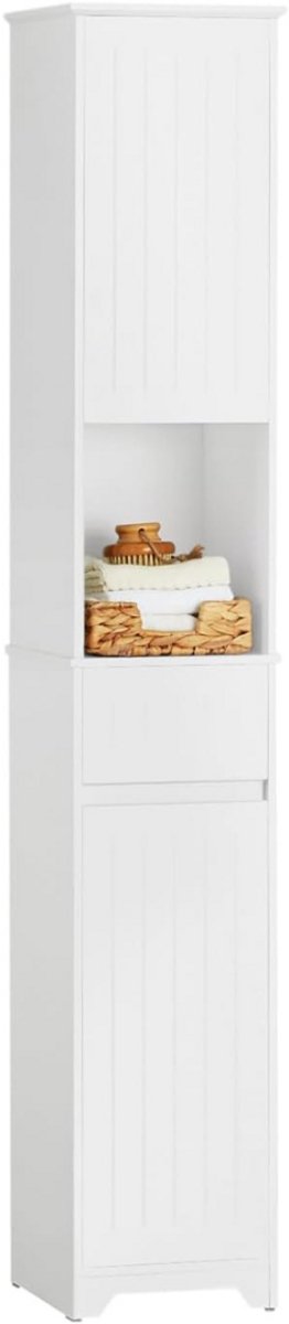 Zylo® Kolomkas Staand - Opbergkasten met Deuren - Hoge Kast - Wit - 30cm x 30cm x 170cm