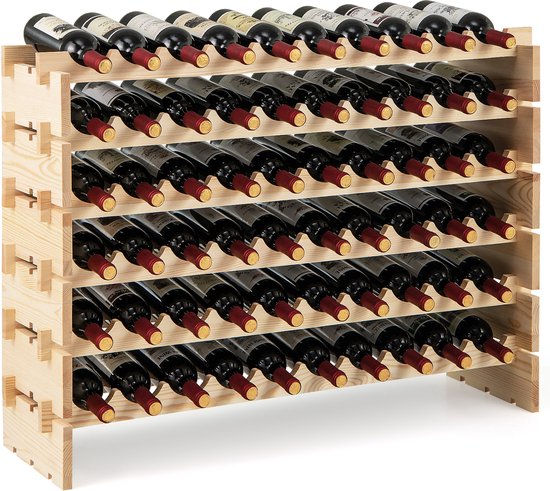 Wijnrek voor aan de muur - Wandgemonteerd - Voor 24 flessen - Hout