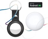 Trag Tag + Sleutelhanger Zwart - Bluetooth Tracker - AirTag Smarttag variant - Keyfinder - Koffer - Geschikt voor Apple + Samsung