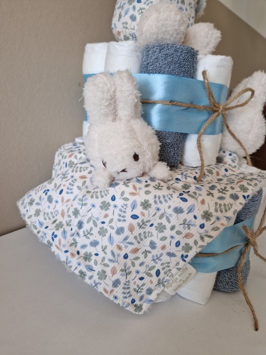 Nijntje x Little Dutch Vintage Sunny Stripes luiertaart jongen - babyshower - kraamcadeau van Nijntje — afbeelding 2