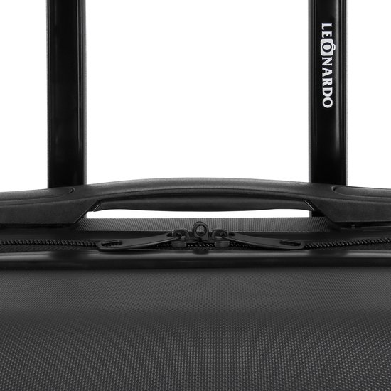 Handbagage 40x30x20 cm - Underseater voor Transavia, EasyJet en RyanAir - Reiskoffer - Trolley met Wielen - Reistas - Zwart - Leonardo