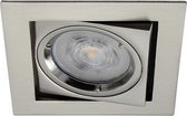 LED inbouwspot Sepp -Vierkant RVS Look -Warm Wit -Dimbaar -5W -Philips LED