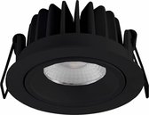 LT-Luce Inbouwspot LED Rond 10Watt Mat Zwart