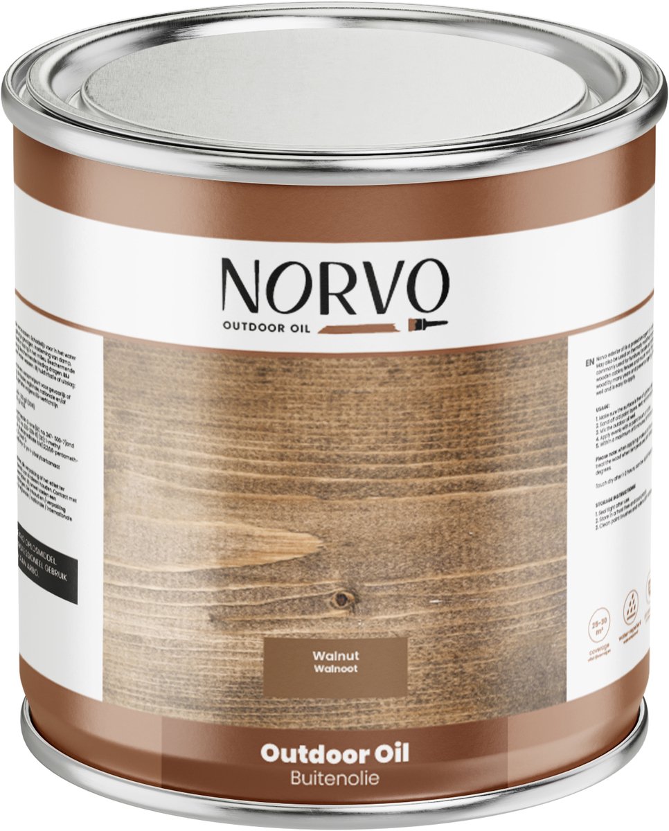 Norvo | Outdoor Oil Walnut 3 liter | Per Stuk
