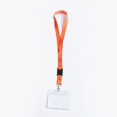 Oranje keycord met badge-/pashouder, per stuk