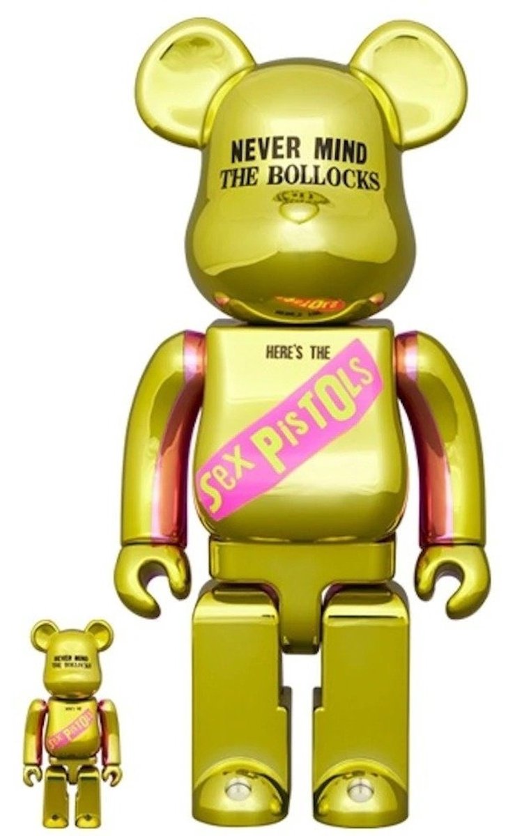 400% + 100% Bearbrick set - Sex Pistols - Never Mind the Bollocks (Chrome Edition)