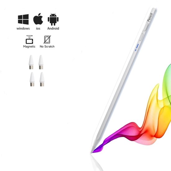 Universele Stylus Pen voor iPad & Android - Apple Pencil Alternatief met Bluetooth-Lange Batterijduur-Magnetische Grip & Luxe Etui-4 extra punten van Merkloos — afbeelding 2
