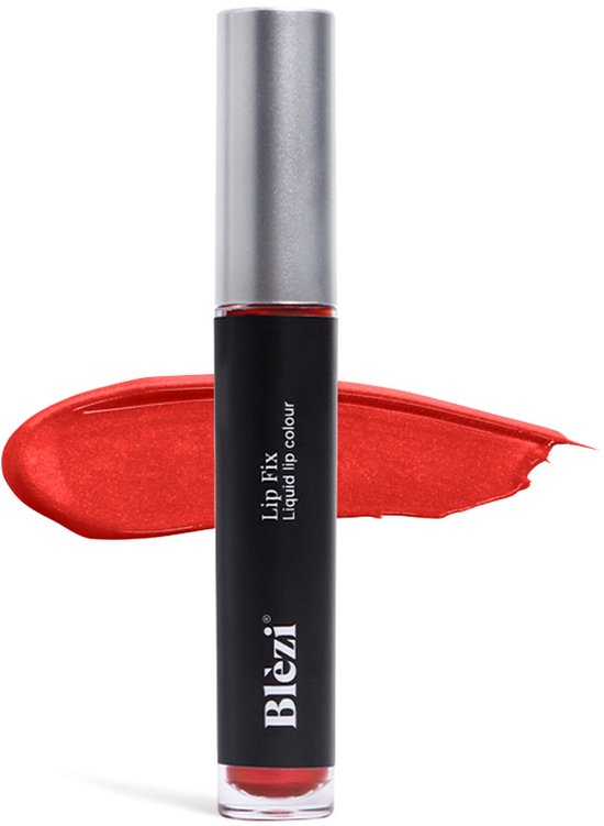 Lip Fix Vloeibare lipkleur in de kleur Gracious Red met een rode veeg ernaast.
