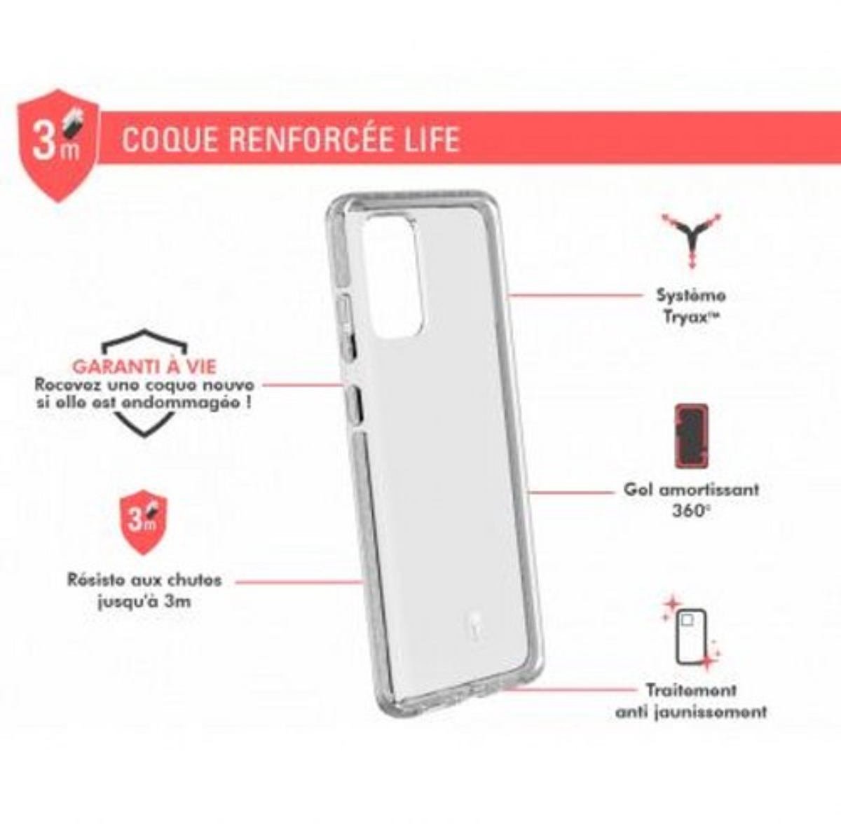 Force Case, Versterkte hoes Geschikt voor Samsung Galaxy S20 LIFE, Transparant