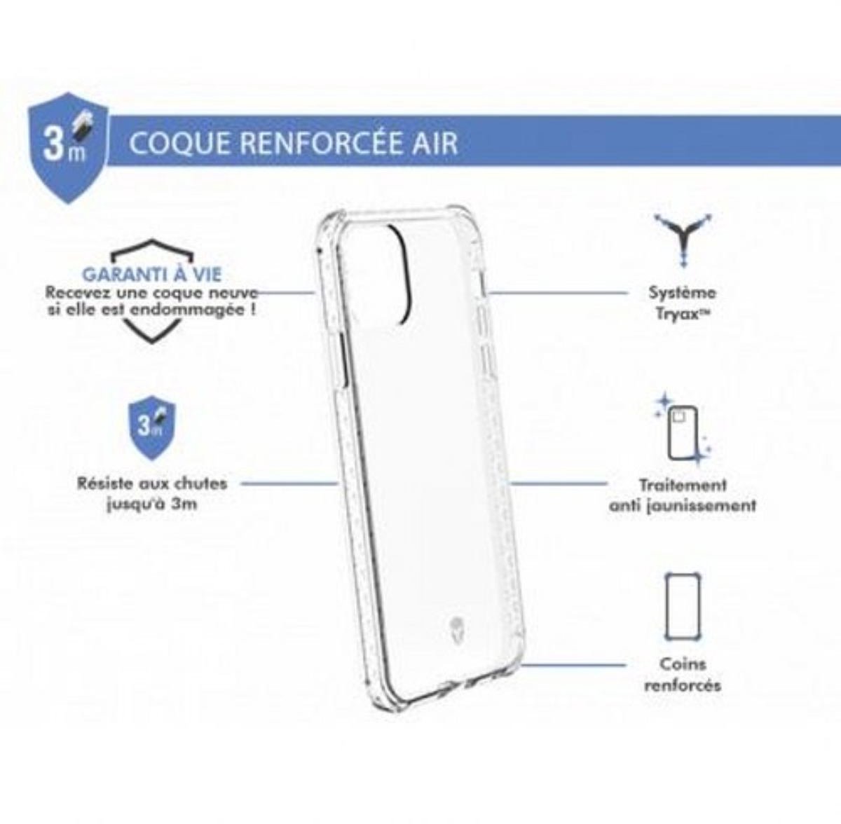 Force Case, Versterkte hoes Geschikt voor Apple iPhone 11 Pro Max AIR, Transparant