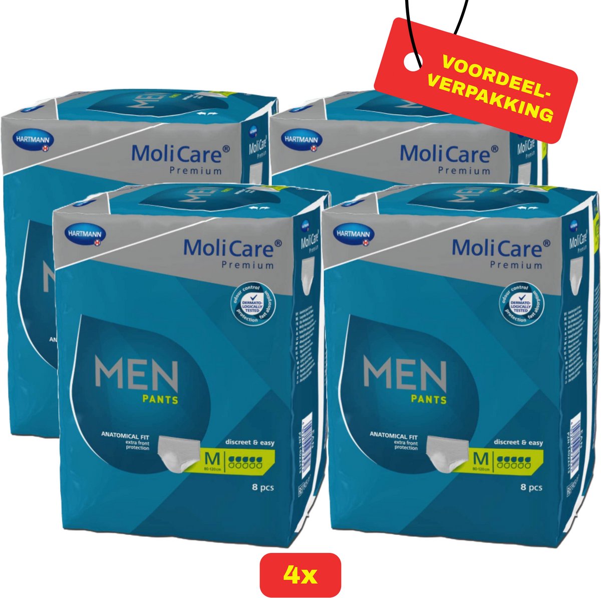 4x-MoliCare® Premium Men Pants M 5 druppels - 4 x 8 Voordeelverpakking!