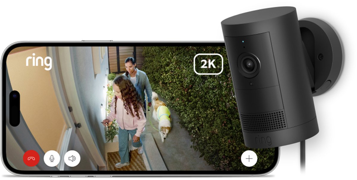 Afbeelding 2 van Ring Outdoor Camera Plus - plug-in - zwart - buitencamera - 2k
