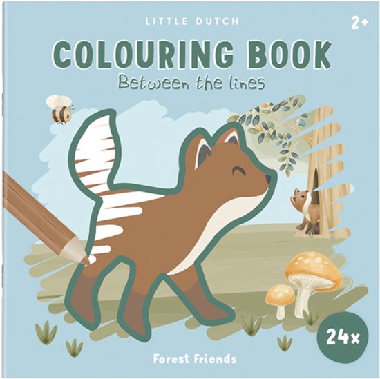 Little Dutch kleurboek, kleuren tussen de lijntje Forest Friends - creatief peuter kleuter speelgoed - cadeautip - vakantieboek