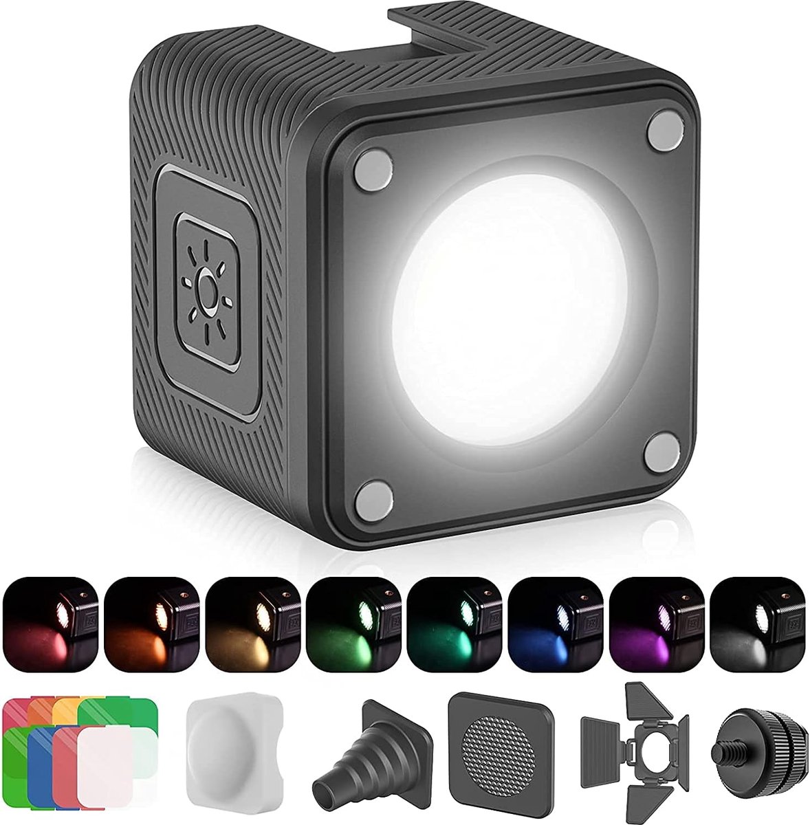 LED Videolamp - Waterdichte Camera Lamp IP68 - Kleine LED Lamp met 800mAh Accu - 4 Helderheidsniveaus - Magnetisch Opladen - Compacte Fotografie Flitslamp voor GoPro, DJI Osmo, Actiecamera & Drone
