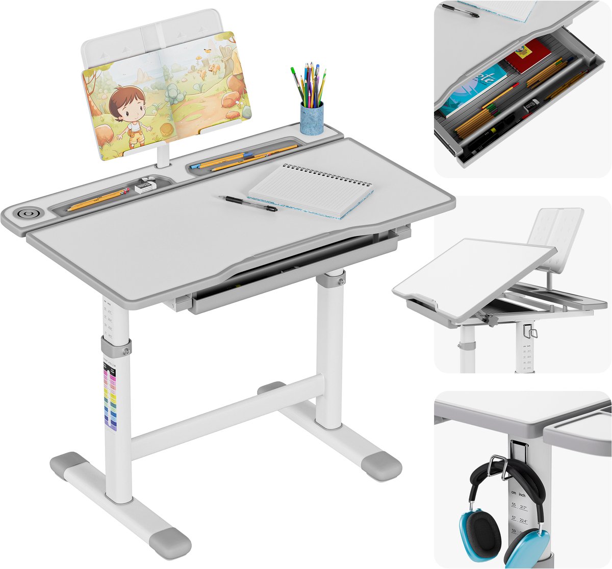 Mark Adler - Study 3.0 - Ergonomisch bureau voor een kind - Grijs