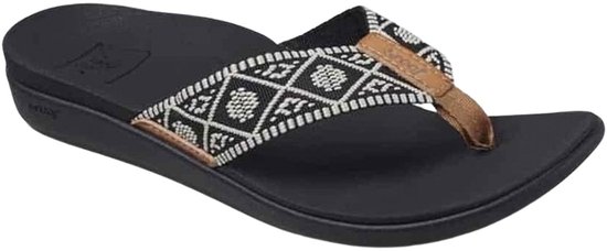 Reef Ortho Wovenblack/White Dames Slippers Zwart/Wit Maat 41 bol