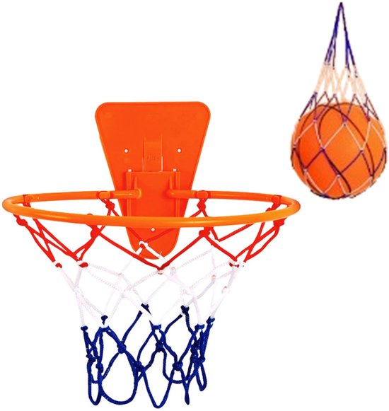 Basketbalring - Met Net - buiten sporten - basketbalring voor binnen en buiten - basketbalring aan de muur op de deur - indoor basketbalkorf voor kinderen - 43cm - Basketbalring aan de muur gemonteerd