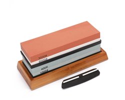 Dubbelzijdige Wetsteen Set 400/1000 & 3000/8000 – Premium Slijpsteen – Antislip Basis – Messen & Gereedschappen