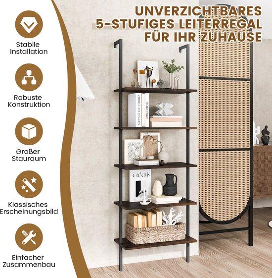Industrieel kast/boekenkast/wandkast/wandrek met massief hout en een