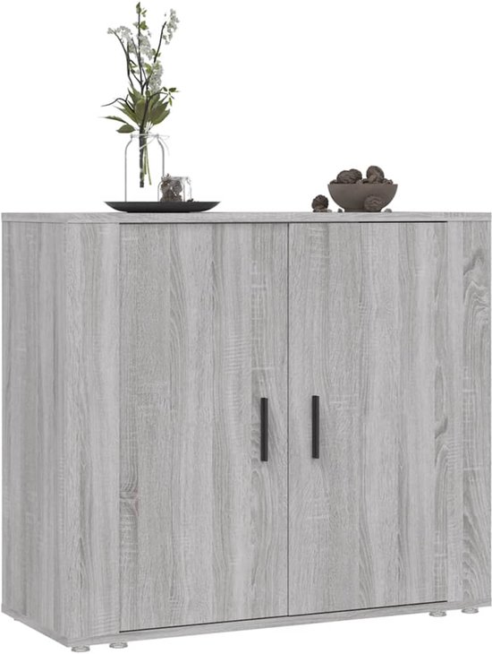 Buffet vidaXL 80 x 33 x 70 Commodes , bois traité, couleur chêne Sonoma gris.