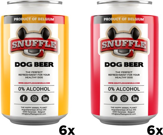 Snuffle Hondenbier Blik 6x Kip En 6x Mixed Smaak