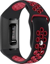 SmartphoneClip Sportbandje - geschikt voor Fitbit Charge 3 / Charge 4 - Zwart/Rood