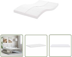 vidaXL Matras - Schuimmatras - Schuimmatras 7 zones hardheid 20 ILD 120x220 cm wit - 7 Zone Matras - Pocketvering Matras - Boxspring Matras