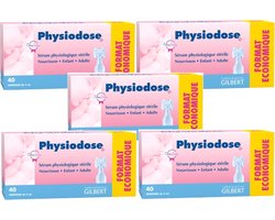 Physiodose Sérum Physiologique 5 x 40 Unidoses 5ml - GILBERT FYSIODOSE FYSIOLOGISCH SERUM 5 x 40 DOSES