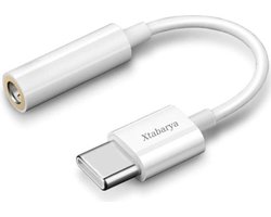 Type C naar 3,5 mm audio adapter kabel | Geschikt voor Xiaomi USB C naar 3,5 AUX Headphone Jack Convertor geschikt voor Samsung Note 20 S21 Wit