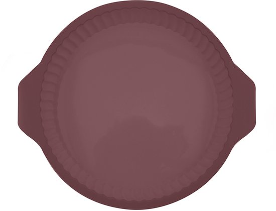 Moule à quiche rond côtelé Point-Virgule en silicone platine Vintage Maroon 24cm