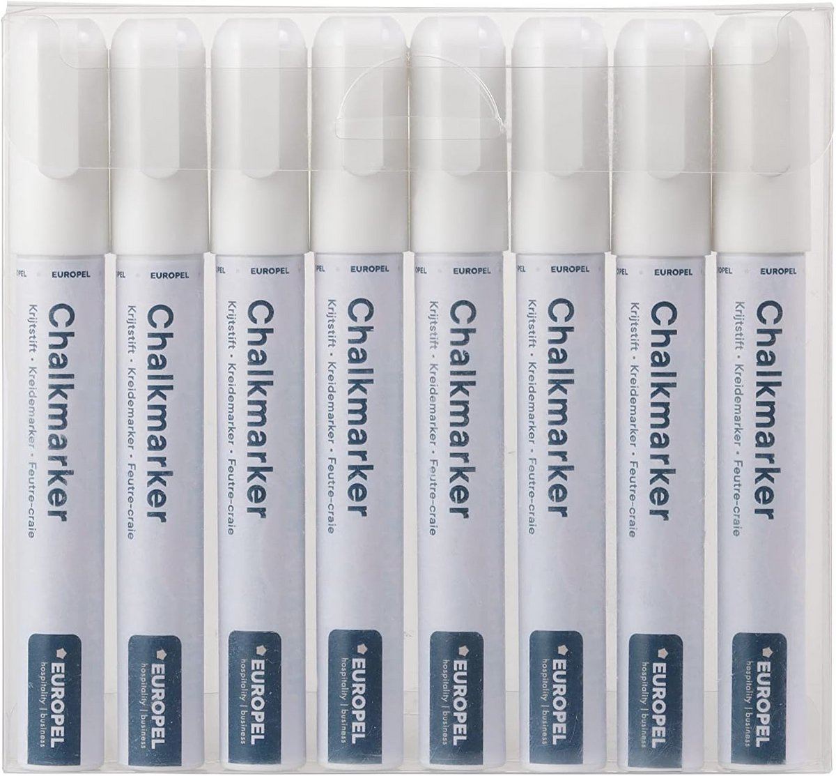 Krijtmarker Set 8 Stuks - 6 mm Omkeerbare Punt - Wit - Geschikt voor Gladde Oppervlakken