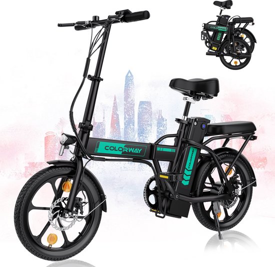 Elektrische Fiets - 16 Inch Opvouwbaar E-Bike - 250W - Max 25km/u- Zwart