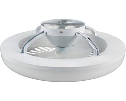 REALITY MORA - Plafondventilator - Wit - incl. 1x SMD 13 W - Licht apart schakelbaar - Afstandsbediening - Geïntegreerde dimmer - Traploos instelbare lichtkleur - Nachtlampje - Plafondbevestiging - 3 snelheidsinstellingen - Timer - Geheugenfunctie