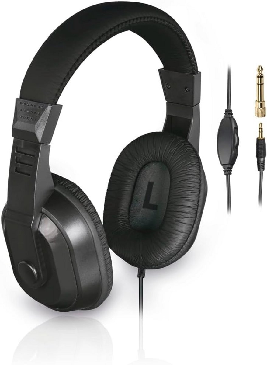 Over-ear TV-hoofdtelefoon met lange kabel - 8m, volumeregeling, stereo geluidskwaliteit