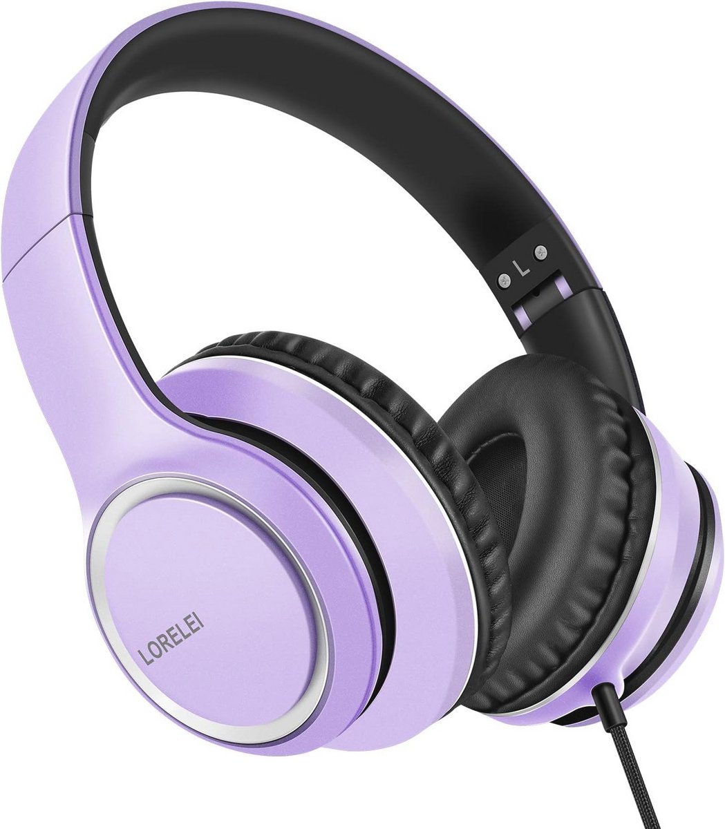 Over-ear bedrade hoofdtelefoon met microfoon - Lichtgewicht en opvouwbaar ontwerp voor smartphone, tablet en computer