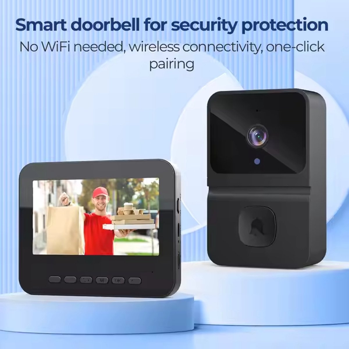 Afbeelding 3 van Draadloze Slimme Video Deurbel met Scherm – Full HD Camera – 4.3 Inch Monitor & Display – Deurbellen met Camera en Scherm – Waterdicht – Nachtzicht – Tweerichtingscommunicatie