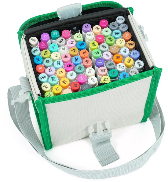 Ohuhu - Alcohol based Art markers Brush & chisel - set van 72 + Blender + etui